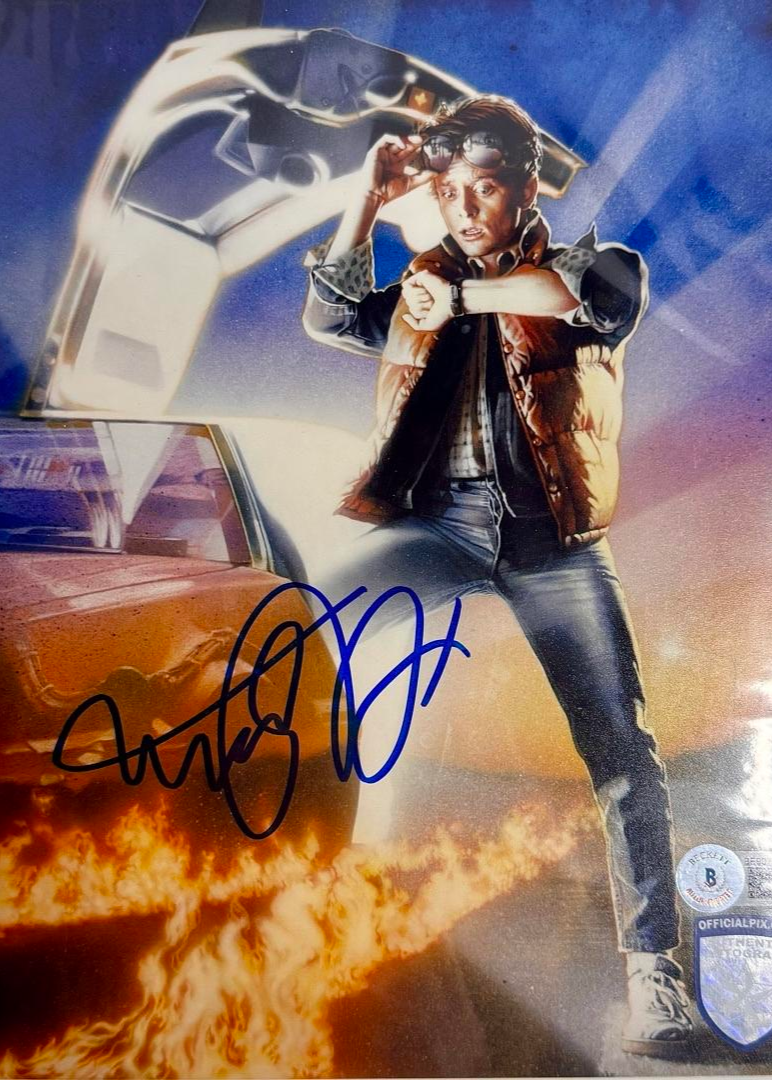 Michael J. Fox Signed 8X10 Photo (Back To The Future) - Beckett COA #01